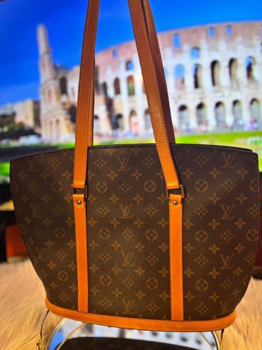 Louis Vuitton Monogram Canvas Tote with Tan Trim